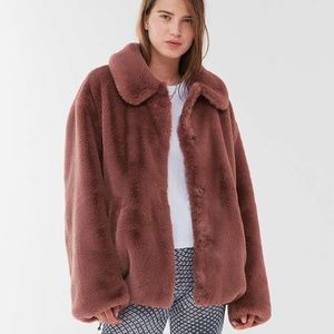 Urban Outfitters Mauve Faux Fur Jacket
